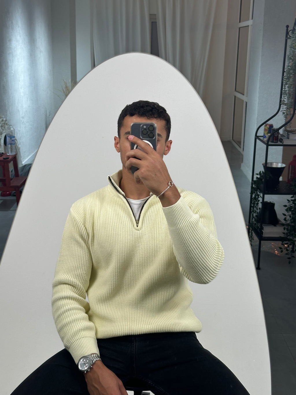 Zipper pullover sweatshirt