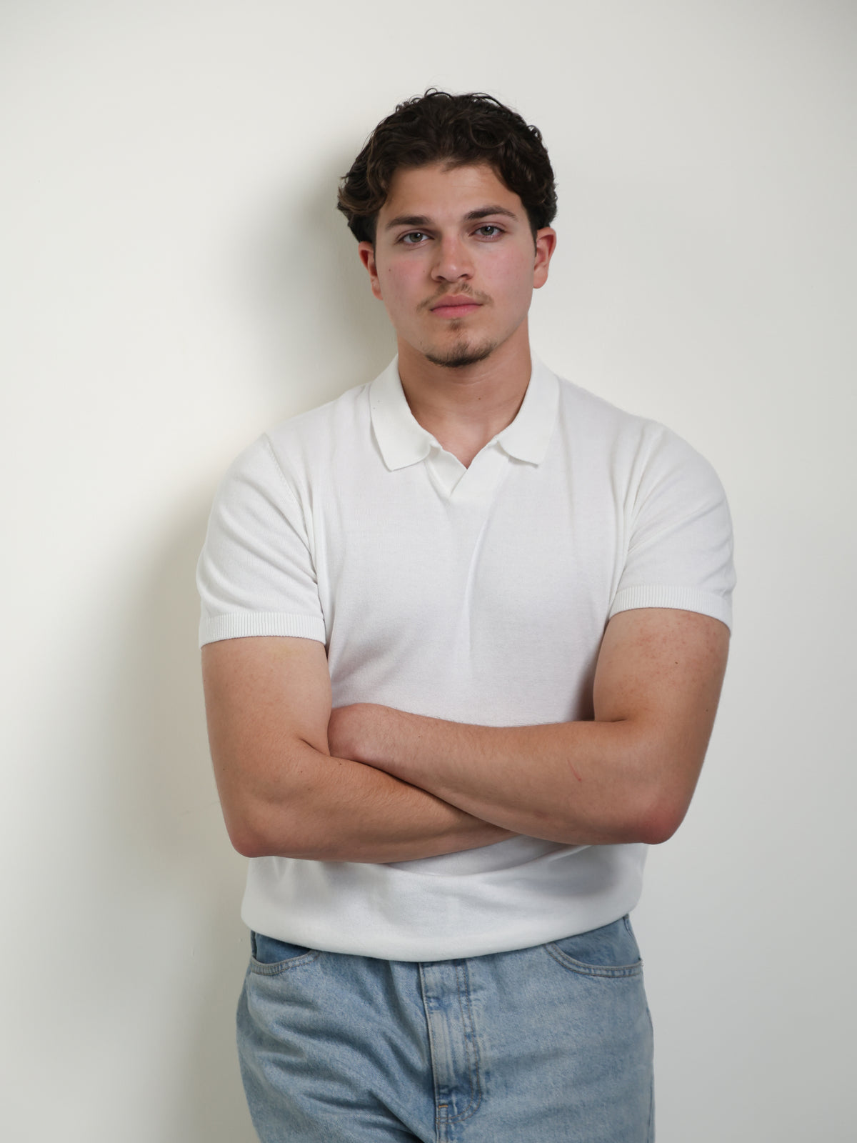 Textured polo t-shirt