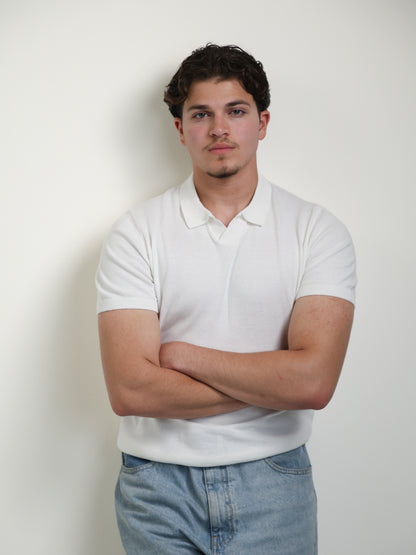 Textured polo t-shirt