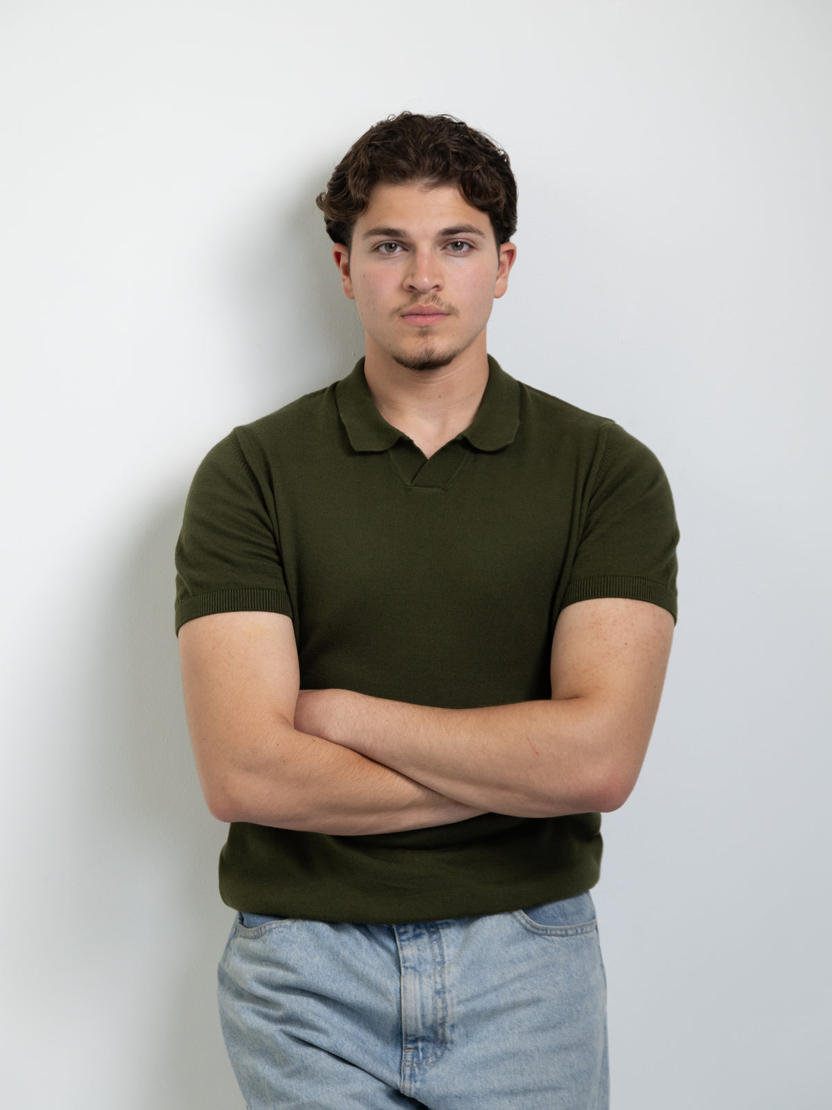 Textured polo t-shirt