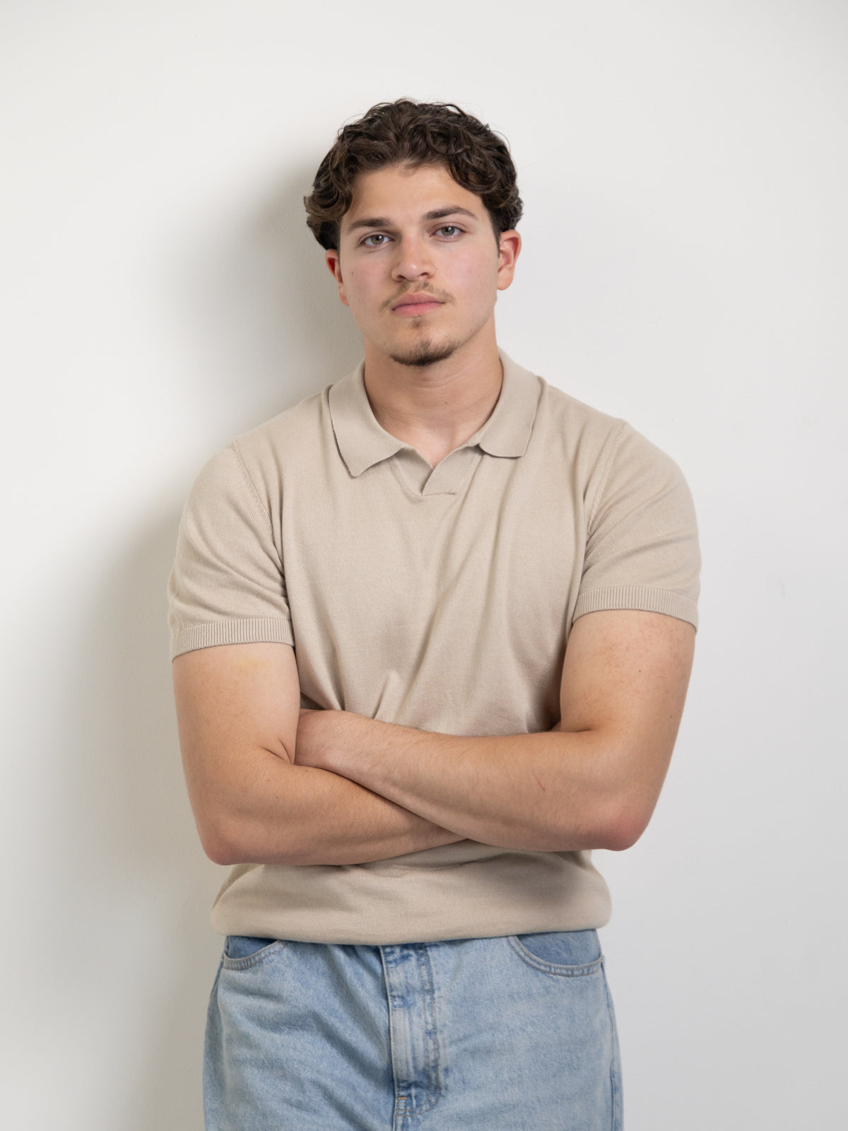 Textured polo t-shirt
