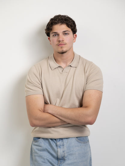 Textured polo t-shirt