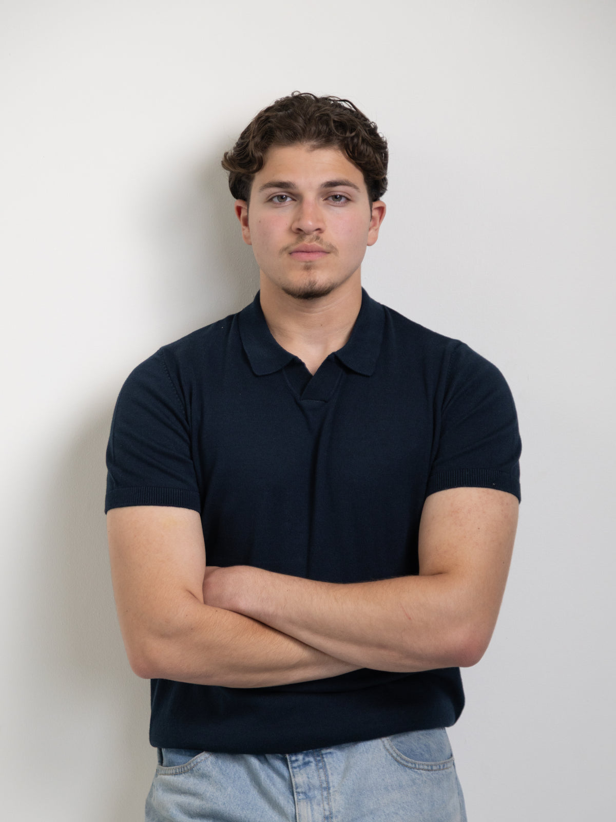 Textured polo t-shirt