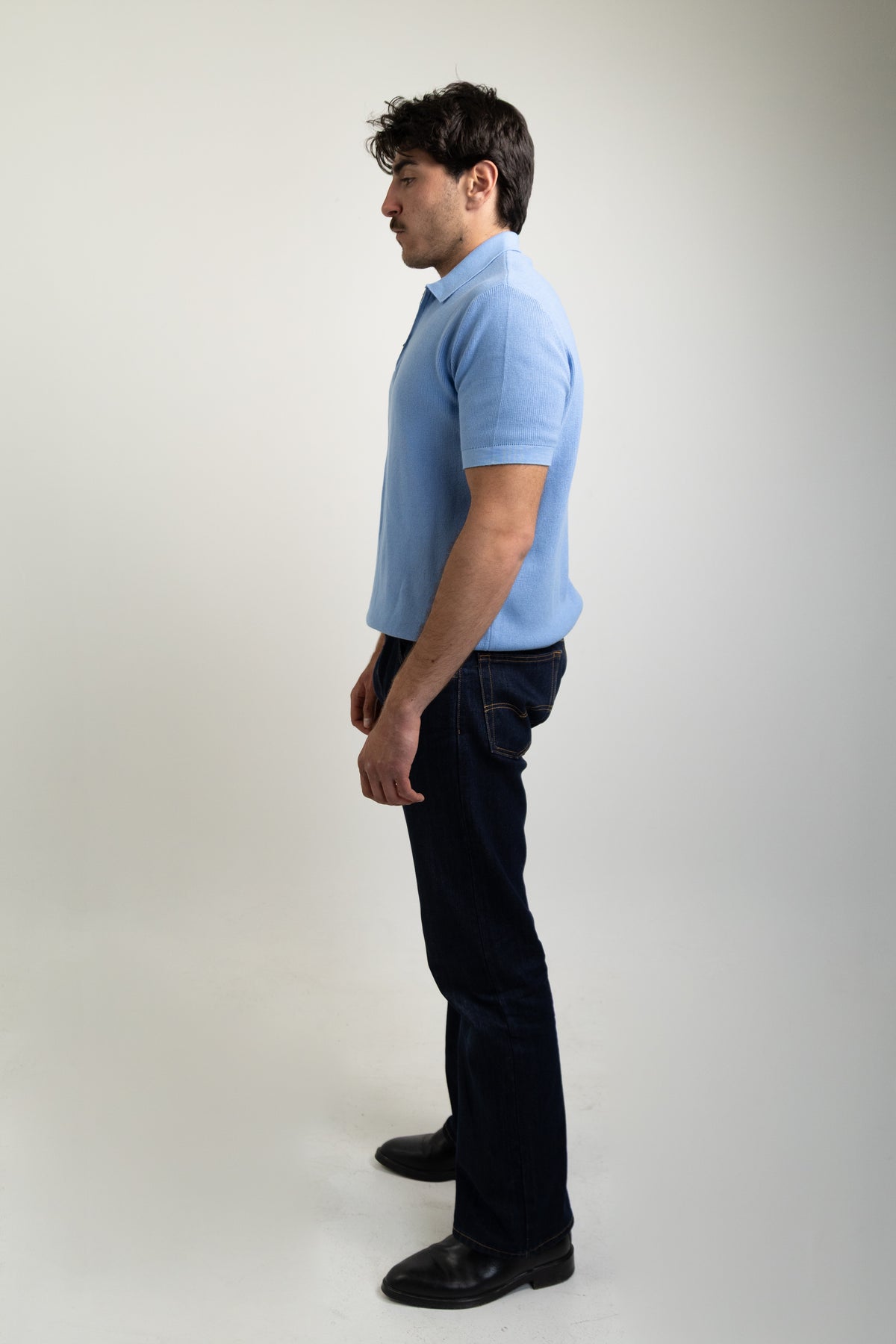 Zip-up polo t-shirt