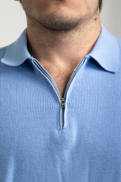 Zip-up polo t-shirt