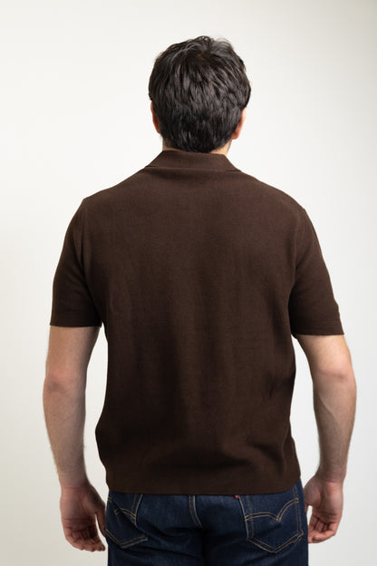 Zip-up polo t-shirt