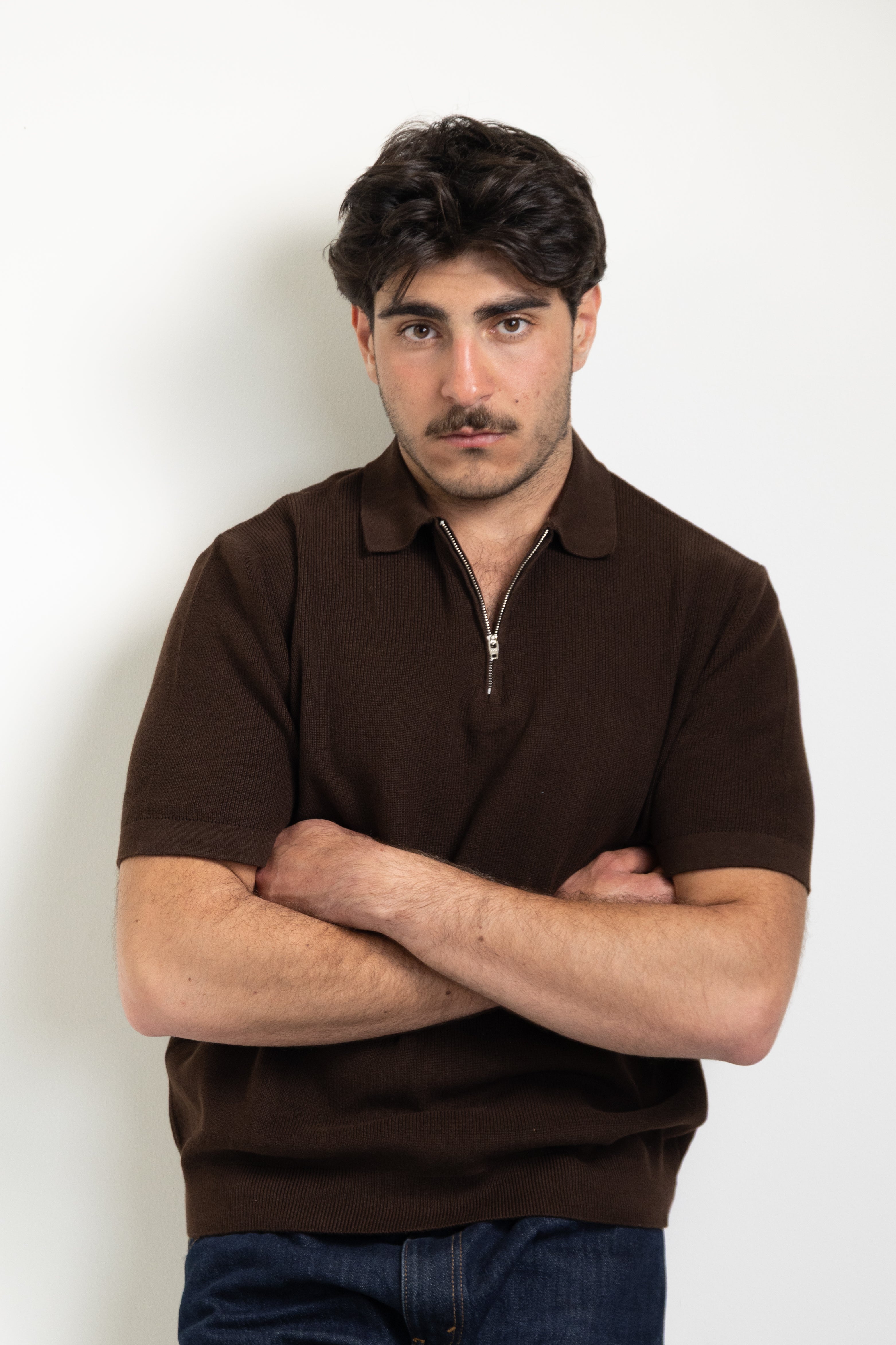 Zip-up polo