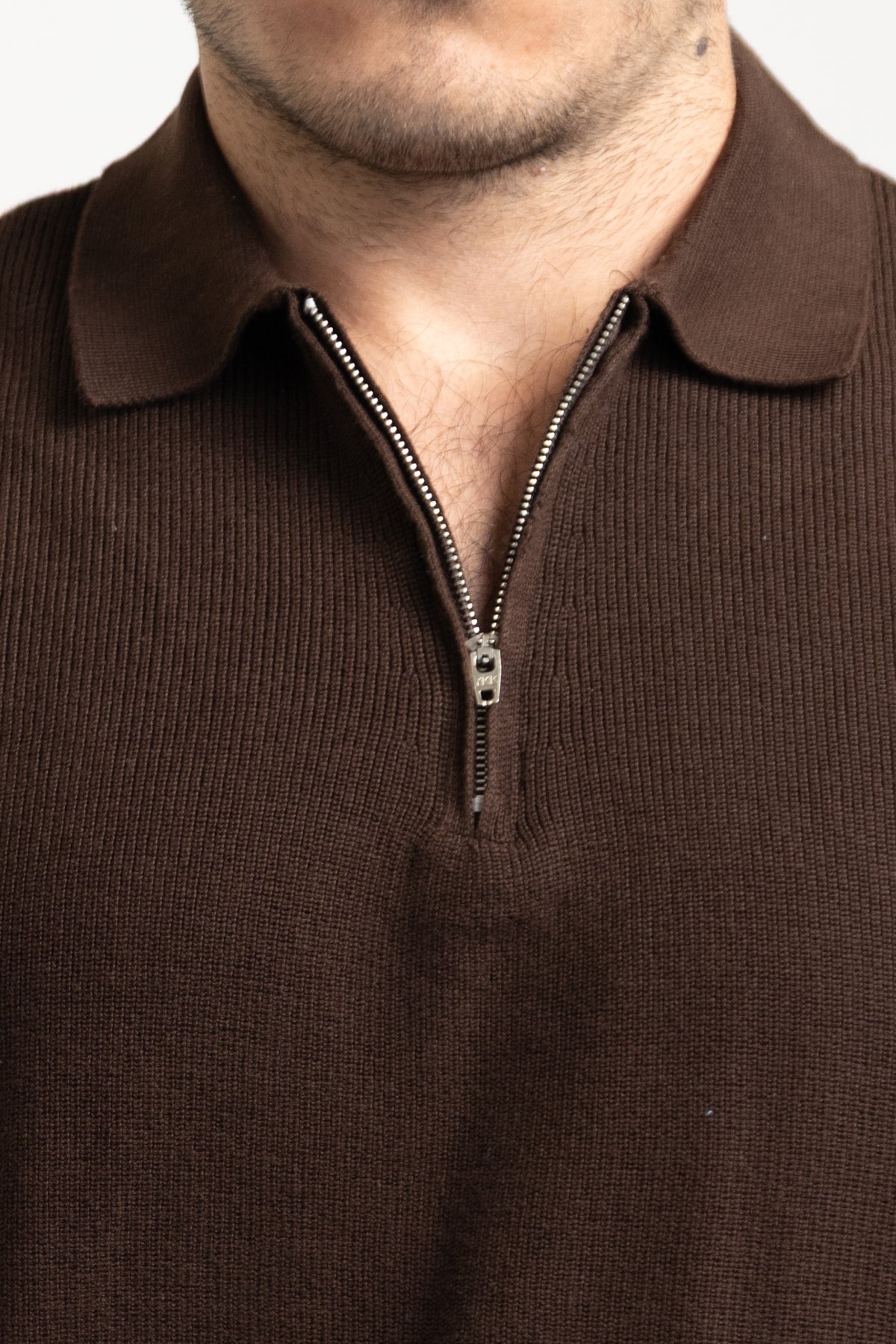 Zip-up polo t-shirt