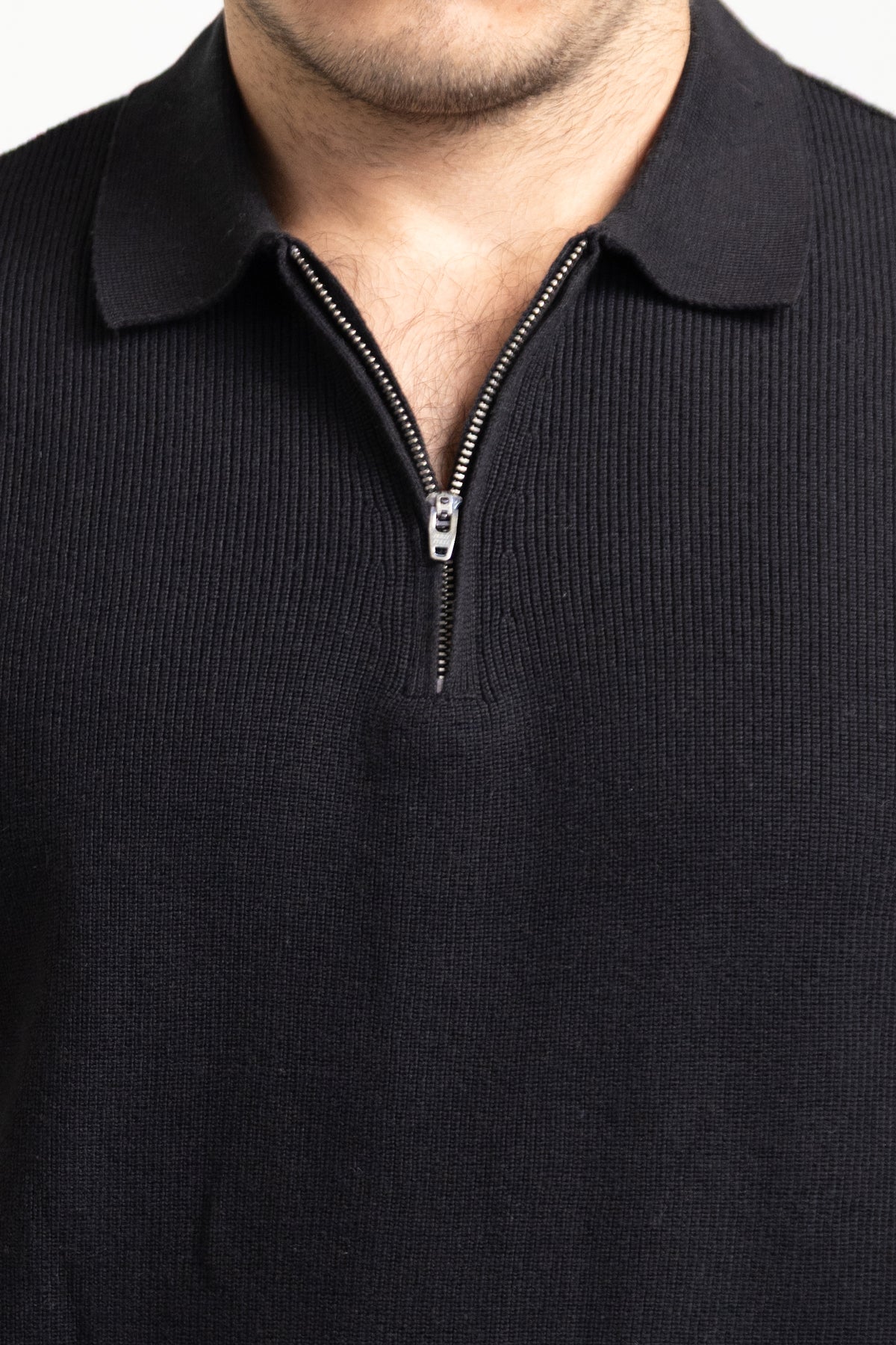 Zip-up polo t-shirt