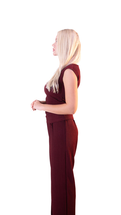 Sleeveless Top and Wide-Leg Pants