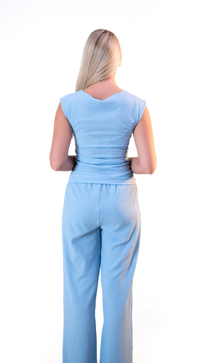 Sleeveless Top and Wide-Leg Pants